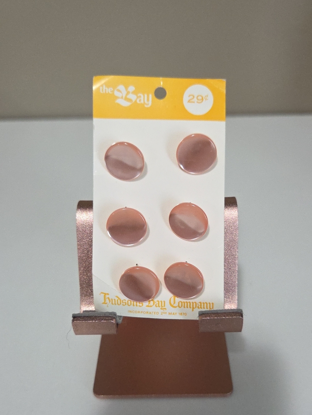 Vintage The Bay Pink Pearlescent Buttons